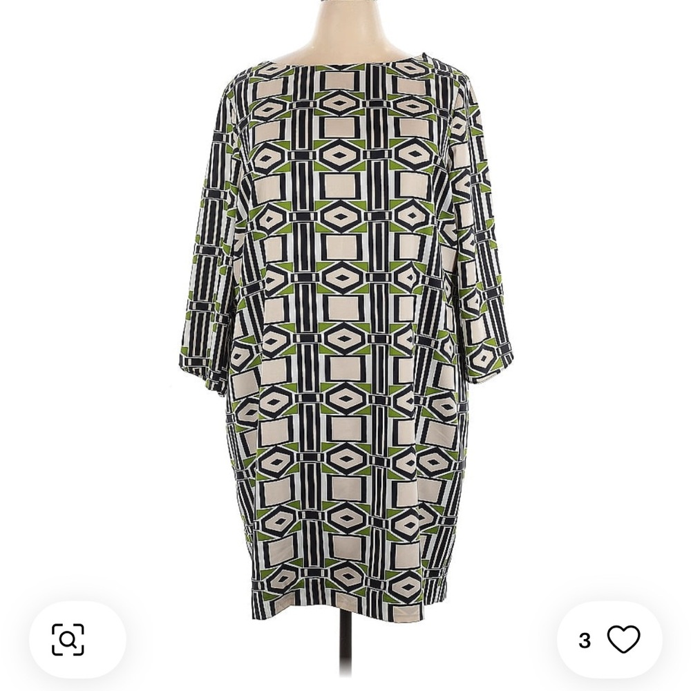 Jones New York Black and White Sheath Dress with Dolman Sleeves